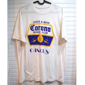 Vintage Corona T-Shirt Size XL Mens Cancun Mexico Beach Club Single Stitch tee